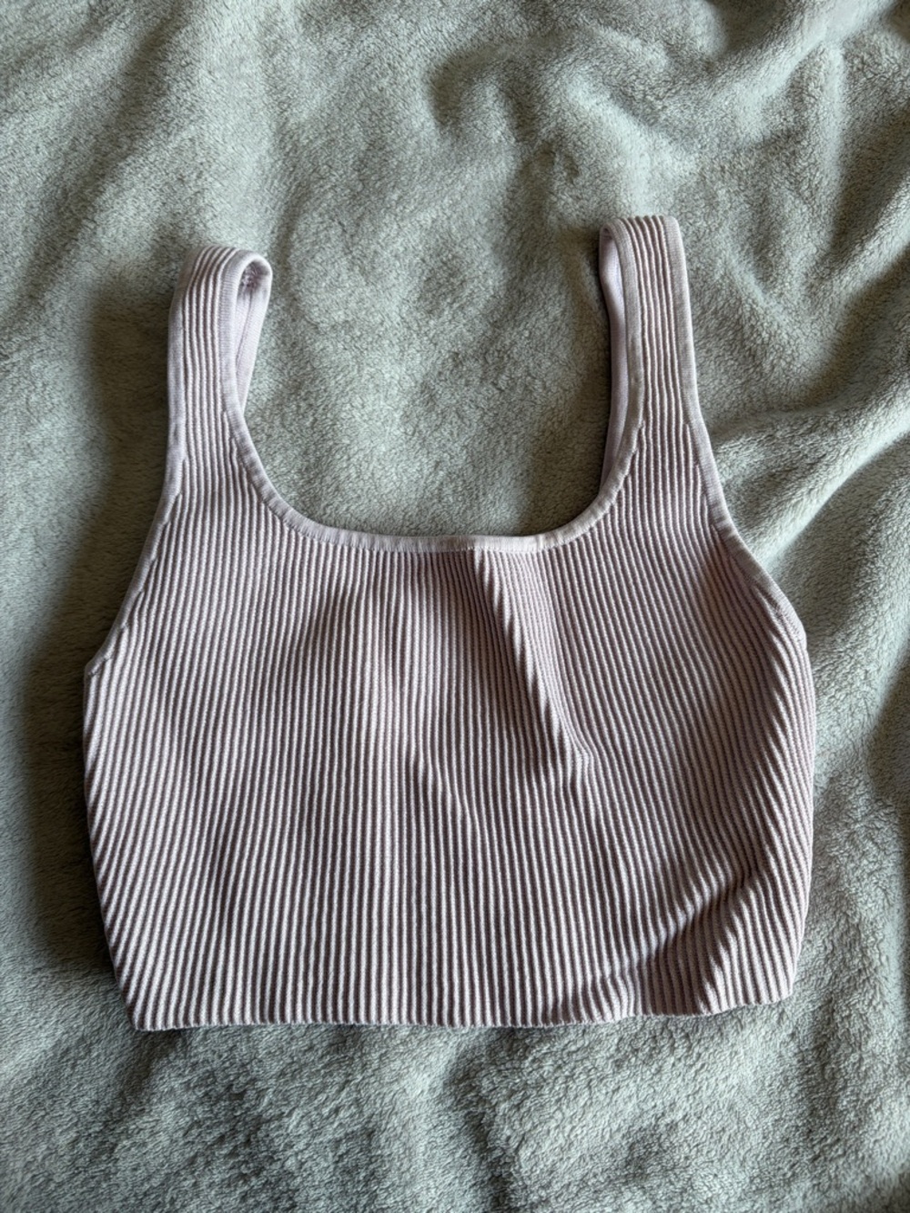 Baby Pink Aritzia Sculpt Knit Cropped Top